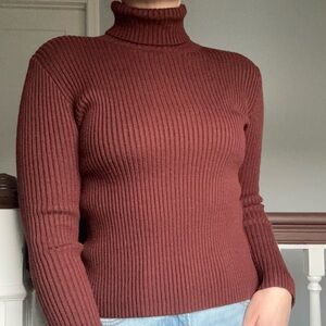 Burgundy turtleneck